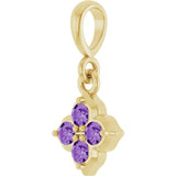 14K Yellow Lab-Grown Purple Sapphire Pendant