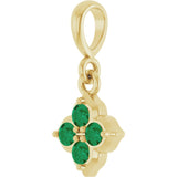 14K Yellow Lab-Grown Emerald Pendant