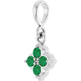 14K White Lab-Grown Emerald Pendant