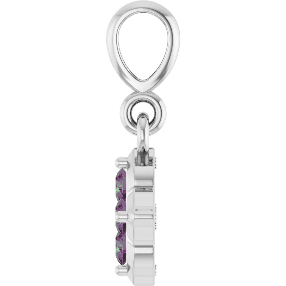 14K White Lab-Grown Alexandrite Pendant