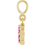 14K Yellow Lab-Grown Pink Sapphire Pendant