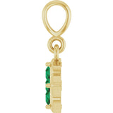 14K Yellow Lab-Grown Emerald Pendant