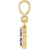 14K Yellow Lab-Grown Purple Sapphire Pendant