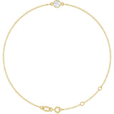 14K Yellow Natural White Sapphire 6 1/2-7 1/2" Bracelet