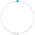 14K White Gold Natural Blue Zircon 6 1/2-7 1/2" Bracelet