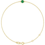 14K Yellow Gold Lab-Grown Emerald 6 1/2-7 1/2" Bracelet
