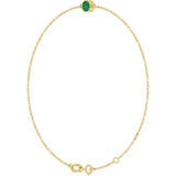 14K Yellow Gold Lab-Grown Emerald 6 1/2-7 1/2" Bracelet