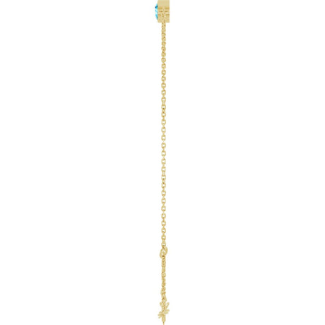 14K Yellow Gold Natural Aquamarine 6 1/2-7 1/2" Bracelet