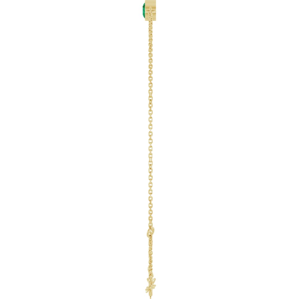 14K Yellow Gold Lab-Grown Emerald 6 1/2-7 1/2" Bracelet