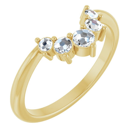 14K Yellow Gold 1/6 CTW Natural Rose-Cut Diamond Contour Band