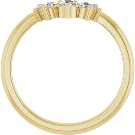 14K Yellow Gold 1/6 CTW Natural Rose-Cut Diamond Contour Band