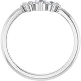 14K White Gold 1/6 CTW Natural Rose-Cut Diamond Contour Band