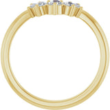 14K Yellow Gold 1/6 CTW Natural Rose-Cut Diamond Contour Band