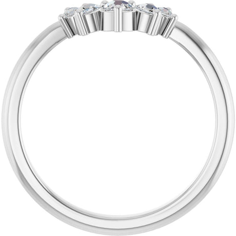 14K White Gold 1/6 CTW Natural Rose-Cut Diamond Contour Band