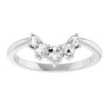 14K White Gold 1/6 CTW Natural Rose-Cut Diamond Contour Band