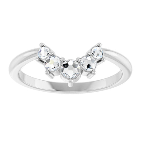 14K White Gold 1/6 CTW Natural Rose-Cut Diamond Contour Band