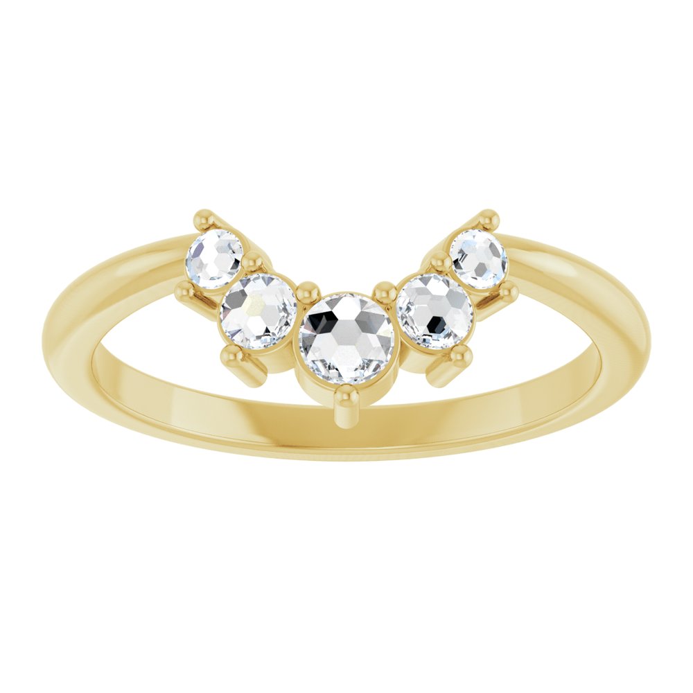14K Yellow Gold 1/6 CTW Natural Rose-Cut Diamond Contour Band