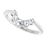 14K White Gold 1/6 CTW Natural Rose-Cut Diamond Contour Band