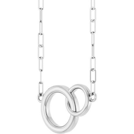 14K White  Interlocking Circle 18" Necklace