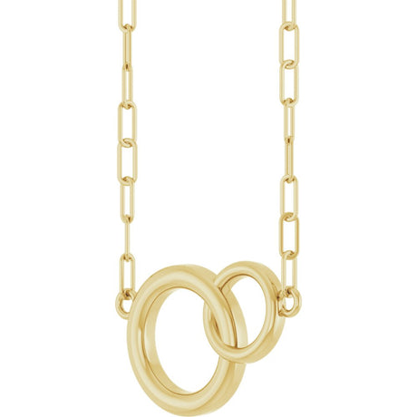 14K Yellow  Interlocking Circle 18" Necklace