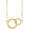 14K Yellow Gold  Interlocking Circle 18" Necklace
