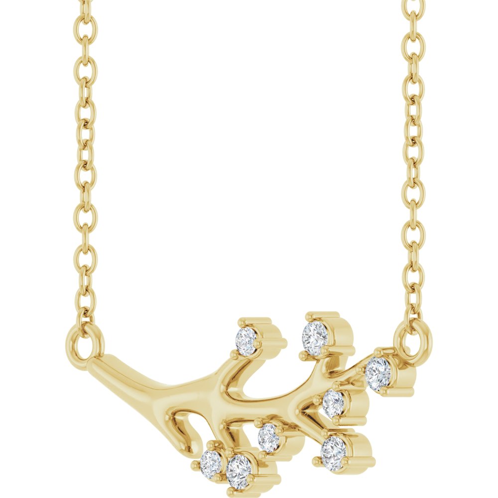 14K Yellow 1/6 CTW Natural Diamond Branch 18" Necklace