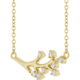 14K Yellow 1/6 CTW Natural Diamond Branch 18" Necklace