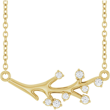14K Yellow 1/6 CTW Natural Diamond Branch 18" Necklace