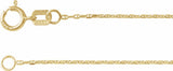 14K Yellow Gold 1 mm Diamond-Cut Anchor 7" Chain
