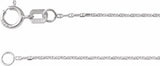 14K White Gold 1 mm Diamond-Cut Anchor 16" Chain
