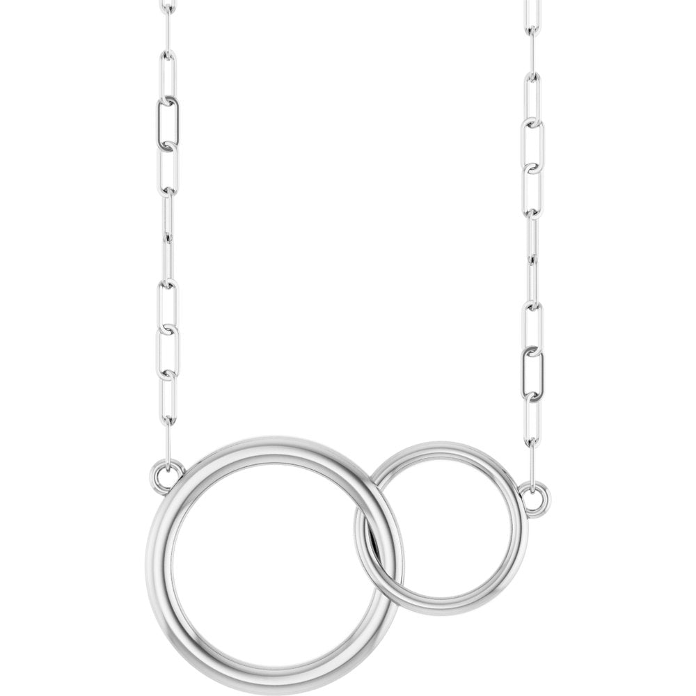 Sterling Silver  Interlocking Circle 18" Necklace