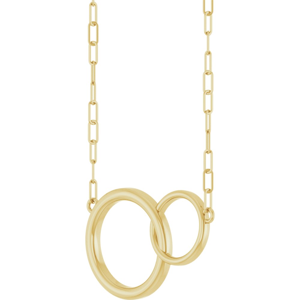 14K Yellow  Interlocking Circle 18" Necklace