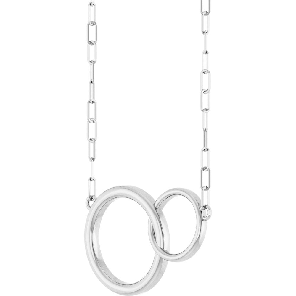 14K White  Interlocking Circle 18" Necklace