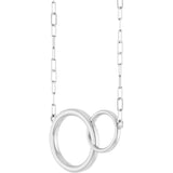 14K White  Interlocking Circle 18" Necklace