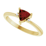 14K Yellow Natural Mozambique Garnet & .015 CTW Natural Diamond Ring