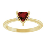 14K Yellow Natural Mozambique Garnet & .015 CTW Natural Diamond Ring