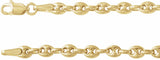 14K Yellow 3.8 mm Hollow Puffed Anchor 18" Chain