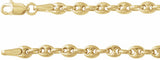 14K Yellow Gold 3.8 mm Hollow Puffed Anchor 20" Chain
