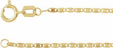 14K Yellow 1.3 mm Mirror 7" Chain