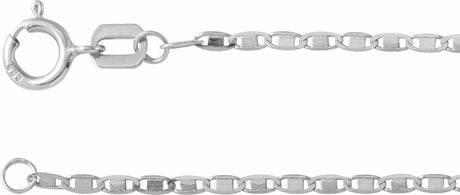 14K White Gold 1.3 mm Mirror 16" Chain