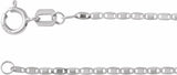 14K White Gold 1.3 mm Mirror 20" Chain
