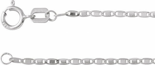 14K White Gold 1.3 mm Mirror 20" Chain