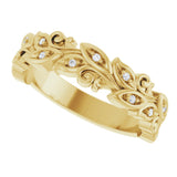 14K Yellow .05 CTW Lab-Grown Diamond Floral Band