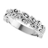 14K White .05 CTW Lab-Grown Diamond Floral Band