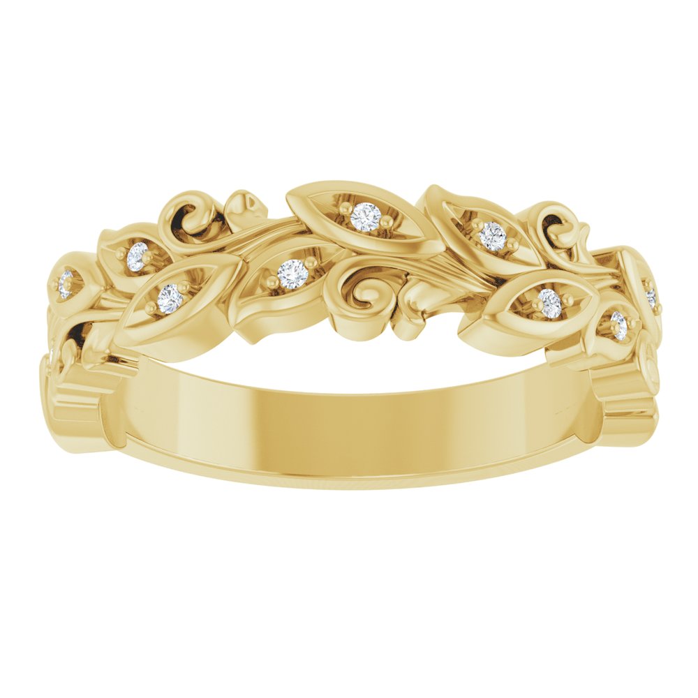 14K Yellow .05 CTW Natural Diamond Floral Band