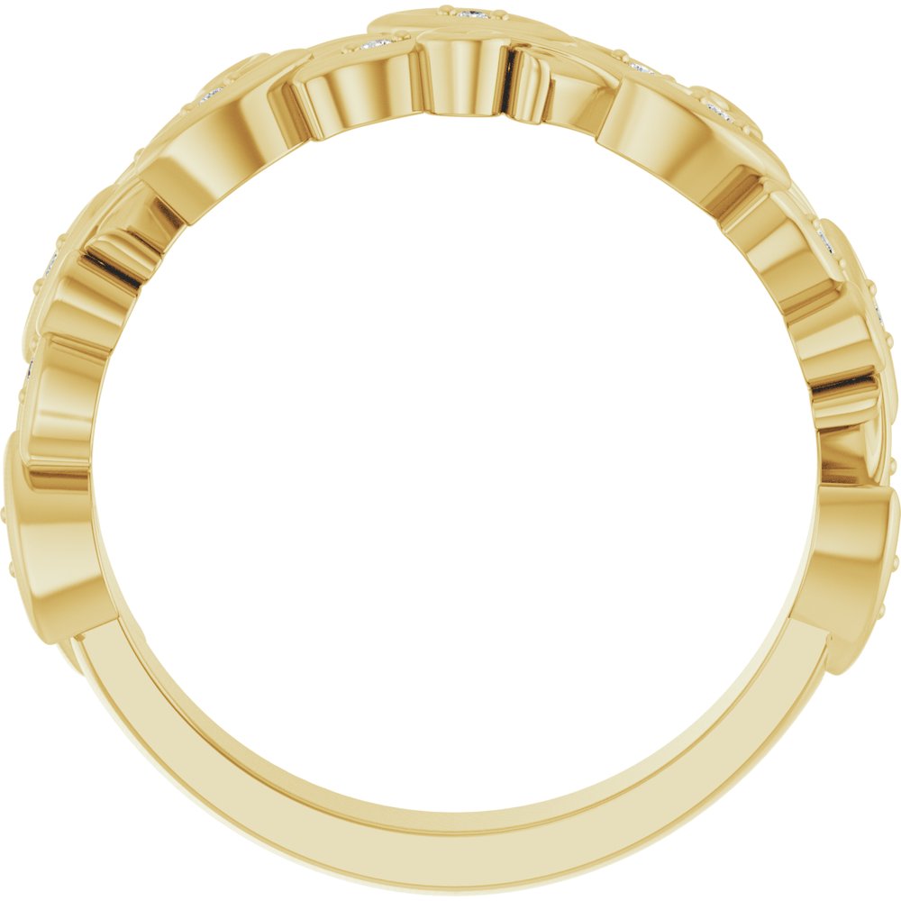 14K Yellow .05 CTW Lab-Grown Diamond Floral Band