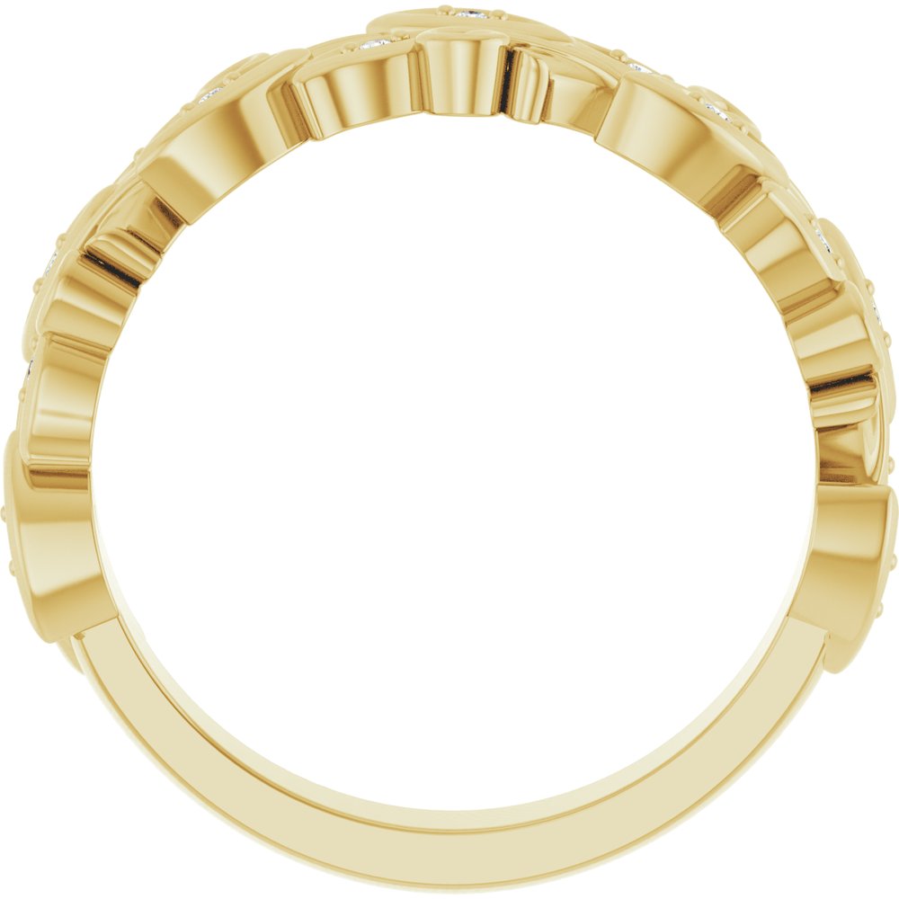 14K Yellow .05 CTW Lab-Grown Diamond Floral Band