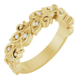 14K Yellow .05 CTW Lab-Grown Diamond Floral Band