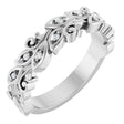 14K White .05 CTW Natural Diamond Floral Band