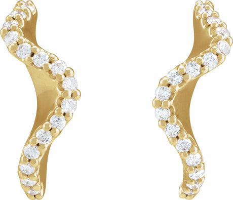 14K Yellow Gold 1/5 CTW Natural Diamond 15.5 mm Hoop Earrings